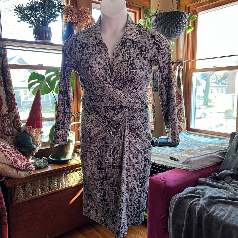 Samantha Sung Midi Wrap Dress - Size 8